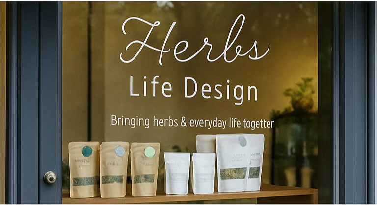 Herbs Life Design 商品のディスプレイ